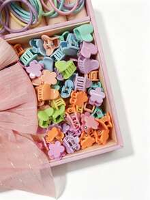 1158Pcs Girls Hair Accessories Set, Cute Bow Star Rhinestone Butterfly Hair Clips Elastic Hair Ties Heart Flower Mini Claws Daily Birthday Party Gift - Multicolor - View 9