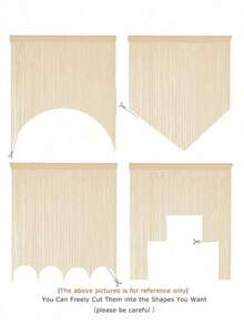 2pcs(Door Curtain + Hook And Loop) The Hook And Loop Is An Accessory Luxury Glittery Champagne Silk String Door Curtain - Sparkly Wedding Fringe Ceiling Hanging Decoration With Linear Divider Design - Elegant Wedding Backdrop, Room & Home Decor, Easy To Install - Multicolor - View 10