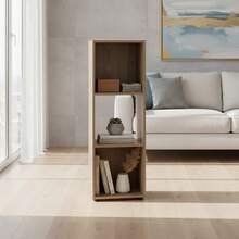 KIWI MOBLEKIT | Modular Wooden Shelves With Different Compartments And Door Options, Bookcases And Storage Furniture For Bedroom, Kitchen Or Entryway - Roble - 3 Comp | 31x29.7x91.2厘米 - 查看 4