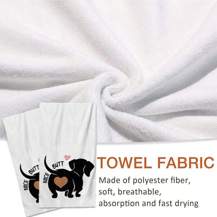 2/4/48pcs Funny Dachshund Silhouette Pattern Printed Kitchen Towels - Super Soft, Highly Absorbent Polyester Dish And Hand Towels, Perfect For Holiday Decor, Kitchen Decor, Party Decor - Multicolor - View 4