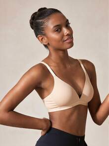 Veilyse 3PCS V-Style Lady's Comfortable Wireless Soft Cup Solid Brafor Summerfor Summer - Multicolor - View 3