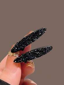 2/4pcs Minimalist Style Small Bangs Clips, Mini Rhinestone Side Clips Crocodile Clips, Elegant Bangs Hair Clips, Suitable For Women, Summer, Holiday, Travel - Multicolor - View 8