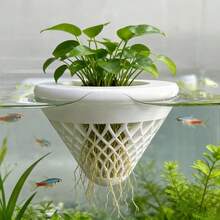 1pc Floating Aquarium Plant Pot, Suitable For Fish Tank Decoration, Hanging Grid Cone-Shaped Planting Pot, Lightweight Hanging Aquatic Plant Decor, Fish Tank And Aquarium Accessories - Multicolor - View 9
