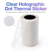 Transparent Thermal Laser Dot Stickers Suitable For All Mini Sticker Printers, Self-Adhesive Glossy Thermal Paper Labels Compatible For Laser Dot Printer For, Office, Retail Receipts, Invoices - View 3
