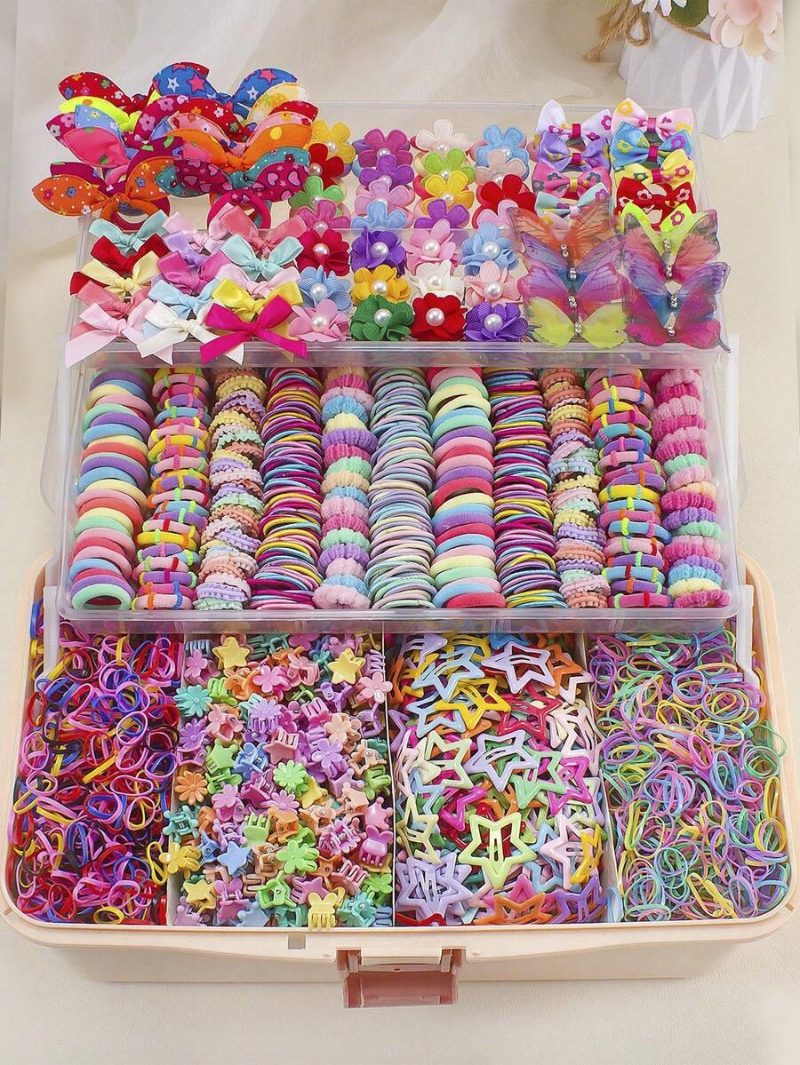 10/876pcs Children's Multi-Color Cute Daily Hair Accessories Set ...