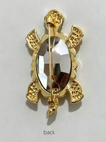 1 pièce Broche tortue en cristal vert, épingle de col en strass ton doré, broche vintage animal marin pour femmes, bijou pour manteau de plage et écharpe, cadeau de Noël et d'anniversaire - Multicolore - Voir 7