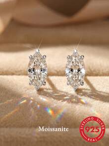 ORSA JEWELS 1對925銀14K金 0.3-1CT D色VVS級馬眼形莫桑石耳釘，經典珠寶，適合女性、男性生日派對與週年紀念 - MOE24 - 查看 2