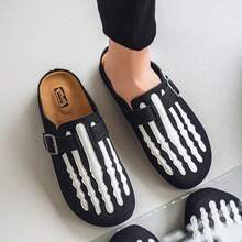 Sandalias casuales de caña baja para hombre, zapatos de playa cerrados de punta tipo slip-on, pantuflas planas negras tipo slide, zapatos de playa estilo coreano retro versátil, para uso en exteriores e interiores, sandalias de suela blanda, sandalias de punta abierta, pantuflas de suela gruesa duraderas y cómodas, tallas grandes - Multicolor - Ver 5