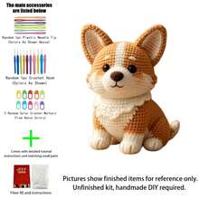 1pc Happy Corgi/Wheat Hamster/Duck/Penguin Crochet Kit (Unfinished, Simple Hand Crochet Required)! DIY Crochet Set For Beginners, Includes Step-By-Step Guide And English Instructions, Christmas Decoration Gift - DIY Crochet Kit - View 2