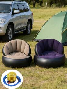 4/1pc Inflatable Single Sofa With Backrest, Foldable Portable Lightweight Space-Saving Slouchy Sofa, Comfortable Inflatable Seat Cushion For Adults, Suitable For Indoor Outdoor Home Office Leisure Camping Daily Use - Multiple Styles - View 11