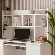 White Multi Grid Wall Bookshelf, 2 Sizes Narrow 18cm Depth Floating Wall Storage Organizer, Open Cubby Display Shelving Unit For Book Figurine Decor Office Wall Storage - White - View 3