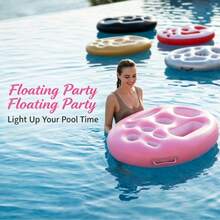1pc Inflatable Thickened Drink Cup Holder, Multifunctional Floating Cup Coaster For Water - Multicolor - View 2