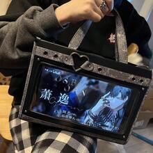 Y2K Elegant Vintage School Crossbody Bags Clear,New Simple Girls Shoulder Bag Preppy College Student Handbag With Badge Display Plate,Ita Bag,DIY Ita Bag,JK Back To School Gift,Ccert Anime Fans Bag Women(Only Bag) - Multicolor - View 7