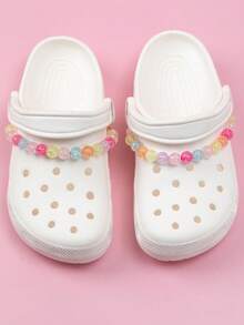 2pcs Detachable Pearl & Rhinestone Chain Shoe Decoration, DIY Shoe Accessories For Hollow Shoes - Multicolor - View 3