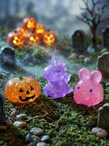 Halloween Blind Box Squishy Toy, 1 Random Piece, Cute Semi-Transparent Pumpkin Unicorn Rabbit, Stress Relief Fidget Toy, Kids Style, Spooky Party Favor, Halloween Gift Bag Filler, Novelty Gift - Multicolor - View 4