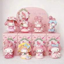 Sanrio 盲盒 My Melody 茶會搖搖馬神秘系列，粉色可愛動漫風角色，柔和配色，附多件配件，適合桌面裝飾與展示，收藏級動漫公仔盲盒 - 彩色 - 查看 11