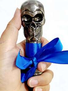 1pc Dual-Color Halloween Gothic Skull-Shaped Creative Metal Wizard Long Magic Wand, Detachable Skull Pattern Fashion Walking Cane, Mediterranean Ramadan Ramadan Arabic Festival Prop, Casual Vintage Scepter, Cosplay Game Prop, Magician Performance Wand, Elegant High-End British Men's Gift, Suitable For Daily Use, Creative School Performance - Multicolor - View 5