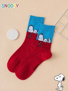 1 Pair SNOOPY Genuine Puppy Pattern Funny Cartoon Men's Mid-Calf Socks - Multicolor - View 3