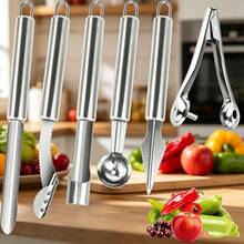 6pcs Stainless Steel Multi-Function Vegetable & Fruit Corer Set, Fruit Platter Shaping Tool Helper - View 10
