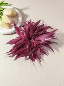 1件鮮豔復古紅色漸層胸花胸針，適合女性日常通勤、派對、晚宴、舞台、攝影、西裝、洋裝，百搭飾品 - 紅色 - 查看 3