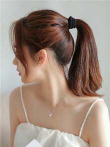50/100pcs Ikat Rambut Minimalis Wanita Elastisitas Tinggi Cocok untuk Penggunaan Sehari-hari - Kopi - View 6