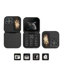 SERVO I17 Pro Mini 可折疊小手機 1.77 吋螢幕 雙 SIM 卡槽 FM 收音機 2G GSM 按鍵式迷你翻蓋手機 - 黑色 - 查看 13