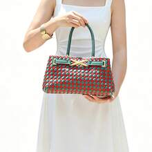Dancing Engine Fashionable Handmade Woven Tote Bag Women's Handbag Wallet Luxury Designer Shoulder Bag - Multicolor - View 10