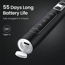 YUNCHI Adult Electric Toothbrush, Soft Bristles Deep Cleaning, 5 Cleaning Modes, 2-Minute Smart Timer With 30-Second Interval Reminder, Type-C Charging, 55-Day Battery Life, 8 Replacement Brush Heads And 1 Travel Storage Case, Suitable For Home And Travel Use - Multicolor - View 8