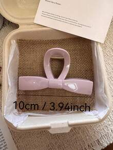 2pcs/1pc Women's Pink Bowknot Hair Claw And Blue & White Plaid Curved Hair Claw, Elegant Versatile Hair Clip For Back Of Head, Fashionable Minimalist Solid Color Hair Claw, Suitable For Daily, Casual, Party, Beach, Vacation, Hairstyle Design, Face Washing/Hair Washing, Makeup, Clothing Accessory, Spring Hair Claw, Summer Hair Claw, Autumn Hair Accessory, Winter Hair Claw - Multicolor - View 3