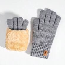 3 pares, guantes de punto cálidos para otoño/invierno, guantes de mujer cálidos anti-frío para ciclismo al aire libre con doble capa y forro térmico grueso con pantalla táctil, adecuados para actividades al aire libre en invierno - Multicolor - Ver 6