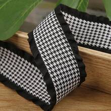 Ruffle Edge Houndstooth Pattern Woven Ribbon DIY Clothing Bag Hat Accessory Bow Hair Ornament Flower Cake Gift Tie - Multicolor - View 15