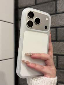 磨砂親膚果凍軟手機殼，適用於 iPhone 18 Pro Max 18Pro 17 Promax 17Pro 17 16 15 14 13，超薄液態矽膠防震保護後蓋 - 白色 - 查看 4