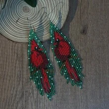 AHAYA Bohemian Beaded Bird Pattern Long Tassel Earrings, Seed Beads Handmade Glass Bead Jewelry, Suitable For Daily Wear And Gifts - Bird - View 10