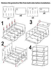 1 pieza Caja de exhibición acrílica transparente multicapa grande - 3 capas, caja de almacenamiento para coches a escala, vehículos de bloques de construcción, decoración de habitación, artículos esenciales para recién nacidos - Multicolor - Ver 6