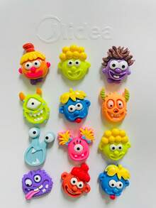 10 pièces Aimants de réfrigérateur 3D amusants en forme de lèvres de saucisse de monstre de dessin animé, stickers magnétiques créatifs et mignons de monstre de dopamine pour réfrigérateur, tableau blanc, armoire en fer, décoration intérieure, cadeau de fête - Monstre Petit Homme - Voir 5