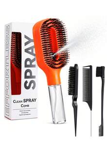 Spray Hair Comb - Spray Comb With Manual Pump Mist Handle, Anti-Frizz Anti-Flyaway Water Mist Brush, Makes Hair Smooth - Multicolor - View 23
