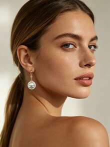 Niche Exquisite High-Gloss Pearl Earrings - Bright - View 3