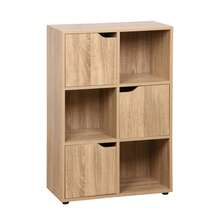 KIWI MOBLEKIT | Modular Wooden Shelves With Different Compartments And Door Options, Bookcases And Storage Furniture For Bedroom, Kitchen Or Entryway - 橡木 - 6 個隔層 + 3 個門 | 60x29x90厘米 - 查看 8