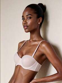 Veilyse 3pcs Solid Color Bras, Comfortable Lift & Support, Underwire, Detachable Straps, Versatile Wear, Suitable For Dates, Vacations, Daily Wear, Weddings - Multicolor - View 5