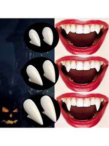 Vampire Fangs, Realistic Halloween Vampire Accessories, Halloween Fake Teeth, Unisex Vampire Costume Props, Halloween Party Makeup Outfit Decoration, Vampire Fangs, Simulated Halloween Vampire Accessories, Halloween Fake Teeth, Unisex Vampire Costume Props, Halloween Party Makeup Costume Small Gifts, Simulated Vampire Zombie Fangs, No Gum Damage, Reusable, Scary Style, Women's Halloween Party Costume Props - Multicolor - View 5