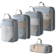 Compression Packing Cubes Suitcases Travel Accessories Expandable Packing Organizers Lightweight Travel Organizer Cubes - Grey 4 Pcs - View 8