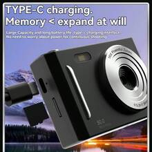 2合1 HD 數位相機,配備雙 CCD 感光元件,復古風格,適合旅行攝影,多款可選,學生理想禮物,適用聖誕節、萬聖節、感恩節與生日,700mAH - 查看 13