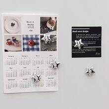 6/12pcs Silver Star Fridge Magnets, Cute Decorative Magnetic Stickers For Kitchen, Office Whiteboard, Storage Cabinet, Dishwasher And Refrigerator, Kitchen Decor, Home Decor, Mother's Day Gift - Five-pointed Star - View 2