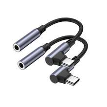 1/2入 USB-C 轉 3.5mm 耳機孔直角音訊轉接線，編織音訊轉換線，相容於 Phone 17/16 Pro Max/16 Pro/16 Plus/16/15/// 系列 3.5mm 音訊輔助線 - 灰色 - 查看 10