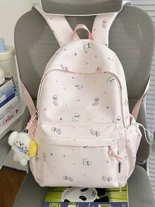 Large Capacity Colorful Printed Backpack For Girls, Student School Bag, Cartoon Backpack, Lightweight Travel Bag, Daily Commute Laptop Bag, Fashion Casual Backpack For Elementary, Middle, High School And College Students, Nylon Laptop Bag, Multiple Colors Available, Academy Style - A - View 15