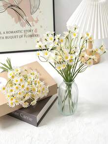 6/12pcs Artificial Chamomile Flowers, Realistic Fresh Chamomile Shape With Delicate Layered Petals, Soft Touch, Perfect For Birthday Party, Wedding Banquet, Holiday Celebration Table Decor, Daily Home Decoration, Photography Props, Everlasting Freshness To Light Up Every Important Moment - Multicolor - View 9