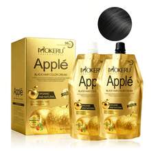 Pewarna Rambut MOKERU Apple Black - Kemasan Emas yang Mewah - Pilihan Hadiah yang Sempurna - Efektif Menutupi Uban - Formula Air Bersih Bebas Amonia dan Tidak Mengiritasi Kulit Kepala - Perlindungan Rambut Komprehensif - Warna dan Kilau Tahan Lama - Hitam - View 10