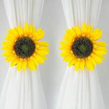 2er Set künstliche Sonnenblumen Vorhangclips, Vorhang Dekorationsclips - C-Mehrfarbig - Übersicht 7