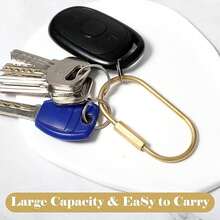 1pc Exquisite Screw Lock Keychain, Brass Material, Minimalist Style Key Pendant, Carabiner Key Chain, Car Key Chain, Suitable For Men And Women - Brass Keychain - View 7