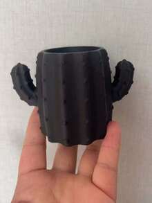 3D Printed Pen Holder, Creative Cactus Design, Desktop Storage, Can Store Pens, Markers, Scissors And Rulers, Japanese Style Stationery Storage Can, Creative Office Desk Accessory, Makeup Brush Holder, Suitable For Home Office, Study, Vanity, School And Other Places. Suitable For Home Decor, Back To School Season. - Multicolor - View 4